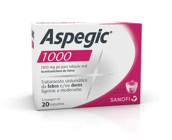 Aspegic 1000, 1800 mg x 20 Pó Solução Oral Saquetas