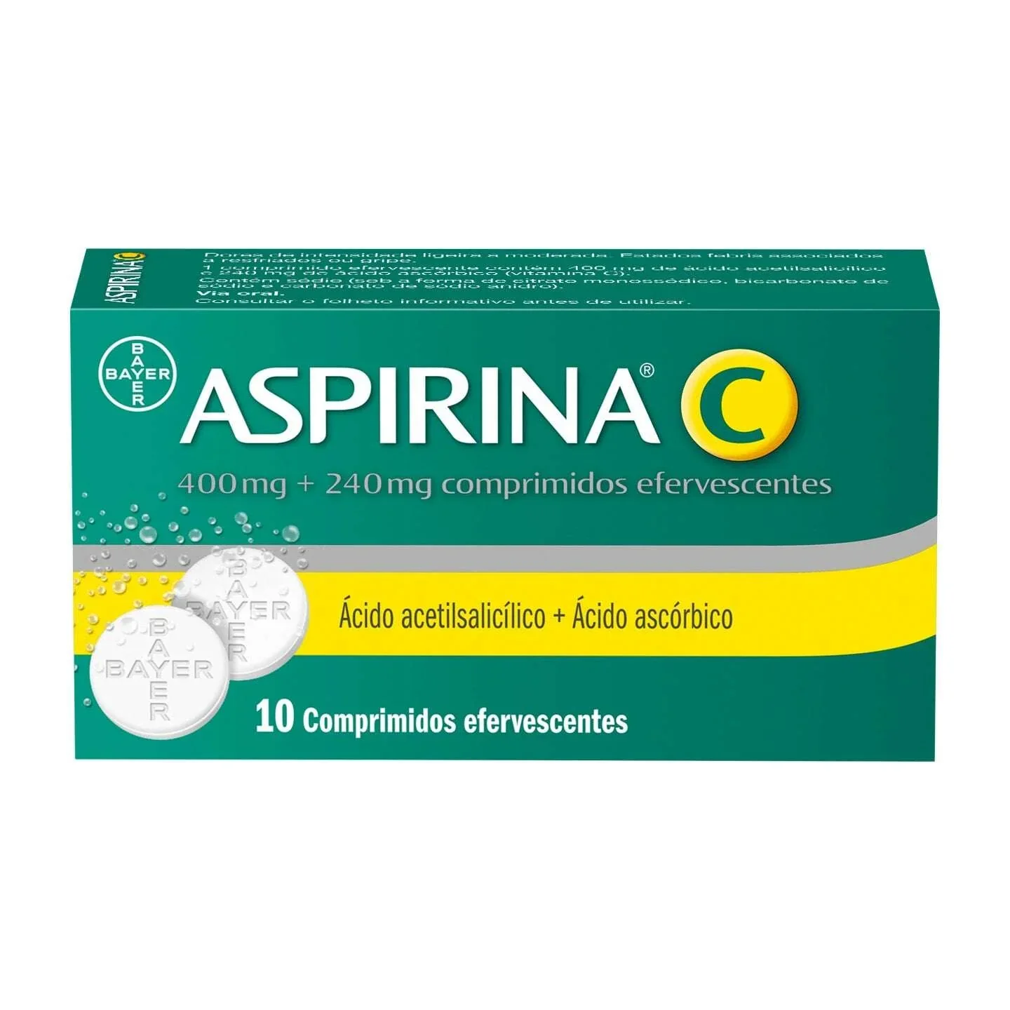 Aspirina C, 400/240 mg x 10 Comprimidos Efervescentes