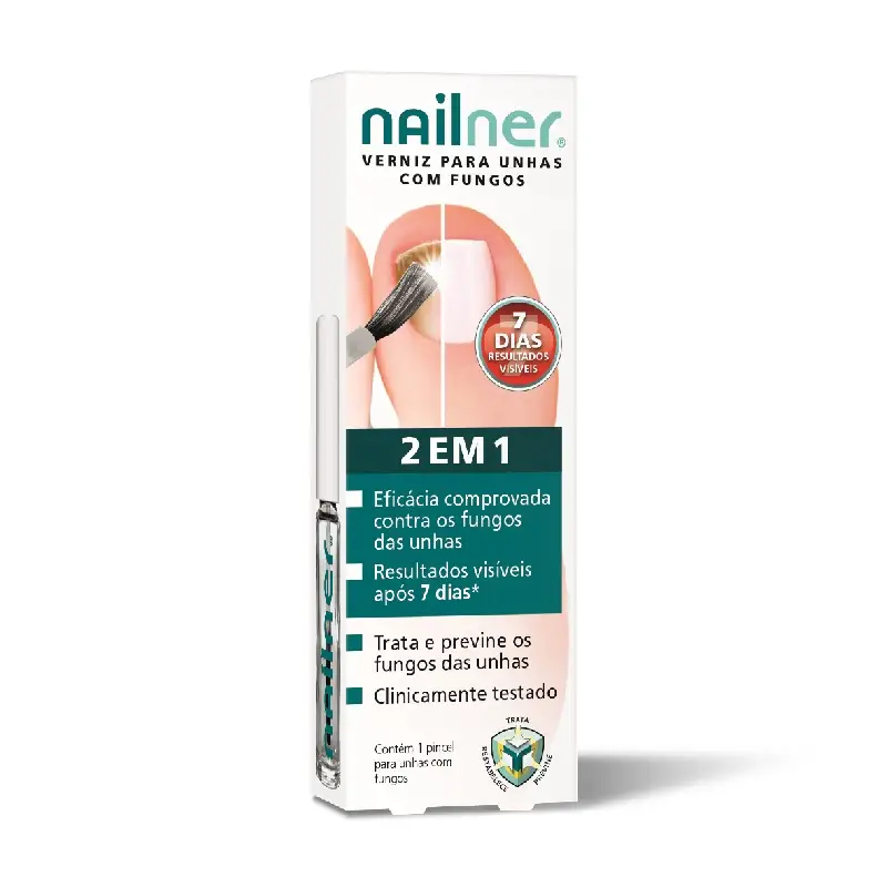 Nailner Verniz 2 em 1 para unhas com fungos, Frasco 5ml