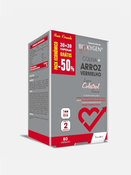 Biokygen Arroz Vermelho Monacolina K 2,9 Pack Eco – 60 cápsulas – Fharmonat