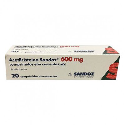 Acetilcisteína Sandoz 600 miligramas 20 comprimidos efervescentes
