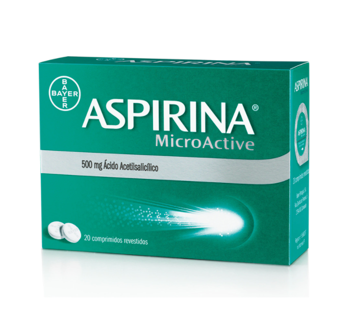 Aspirina Microactive 500 mg 20 comprimidos revestidos